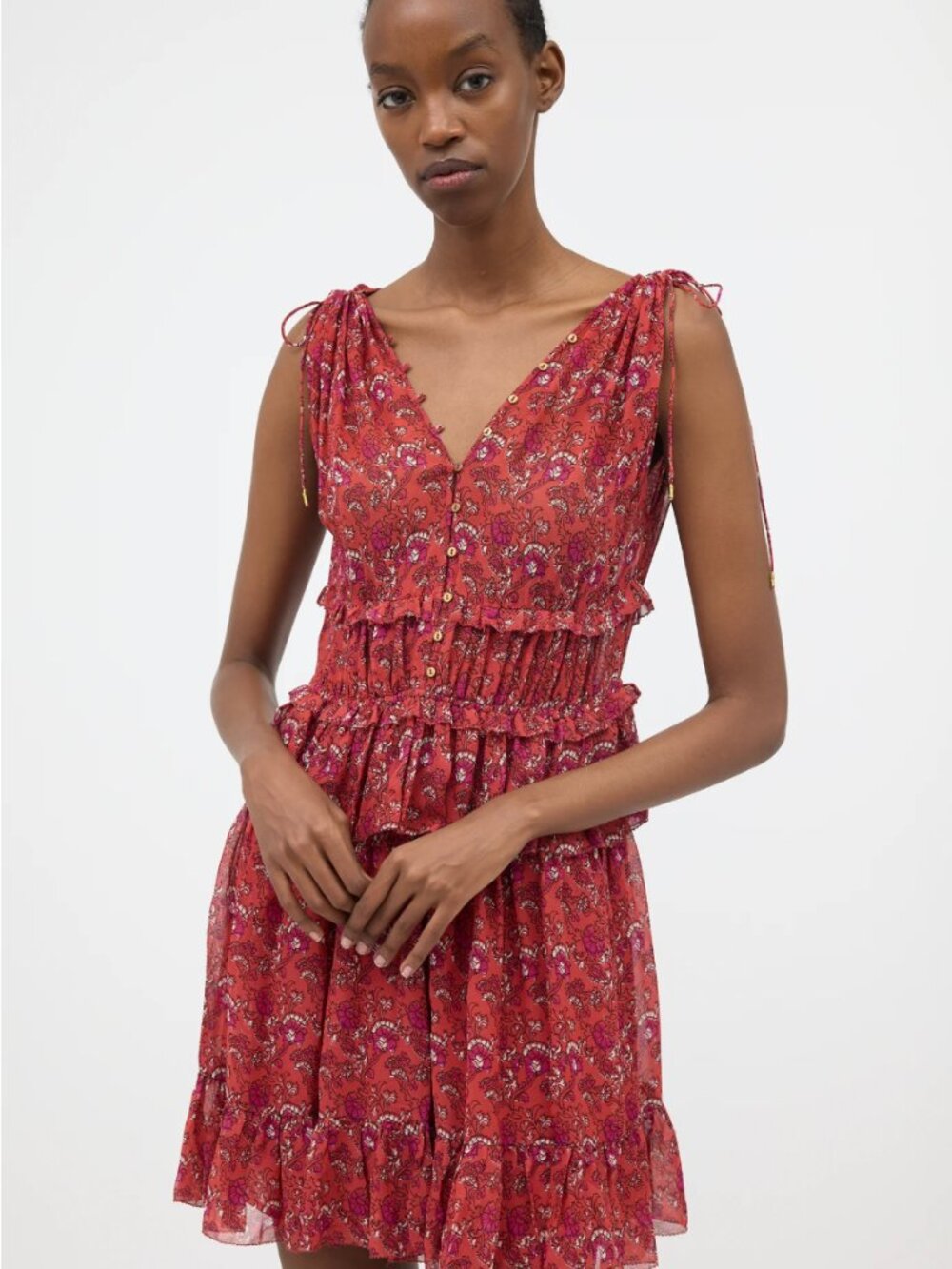 Ulla Johnson Red Ruffle Dress